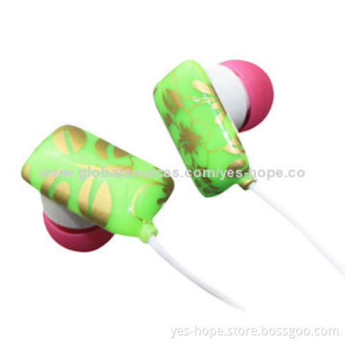 Colorful Earphones for Mobile Phones with Rubber Cover of Multiple Colors, 20Hz-20kHz Frequency